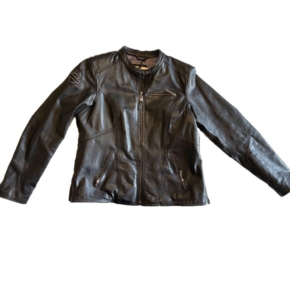 Harley Davidson Leather Jacket Embellished Womens Size XL (2011) New w Tag - Picture 4 of 7